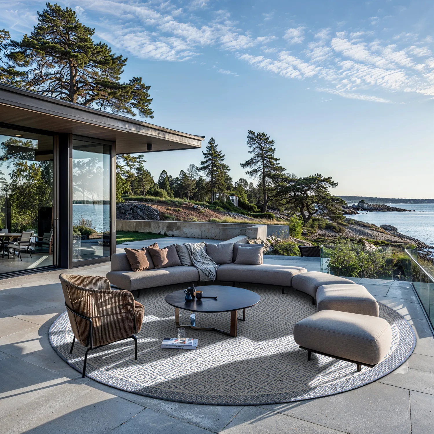 Tapete redondo - Monsaraz (azul)