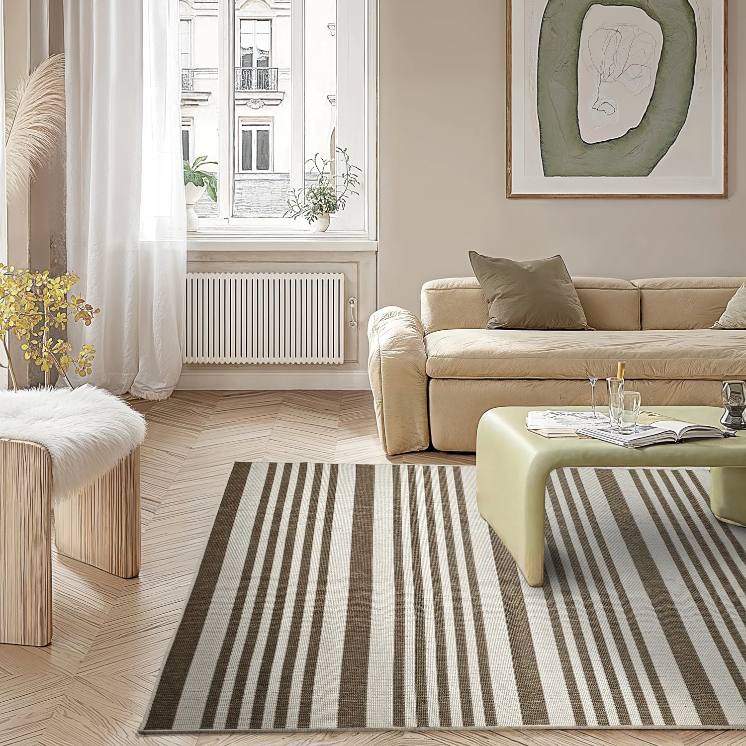 Tapete para interior e exterior - Riley (bege)