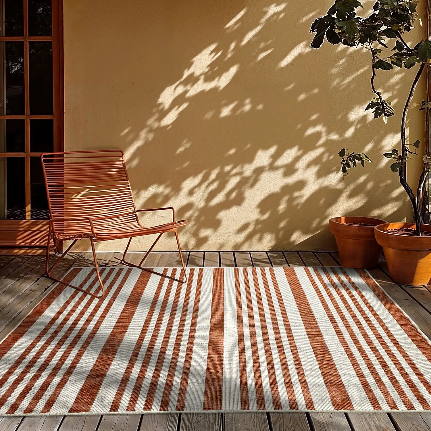 Tapete para interior e exterior - Riley (laranja)