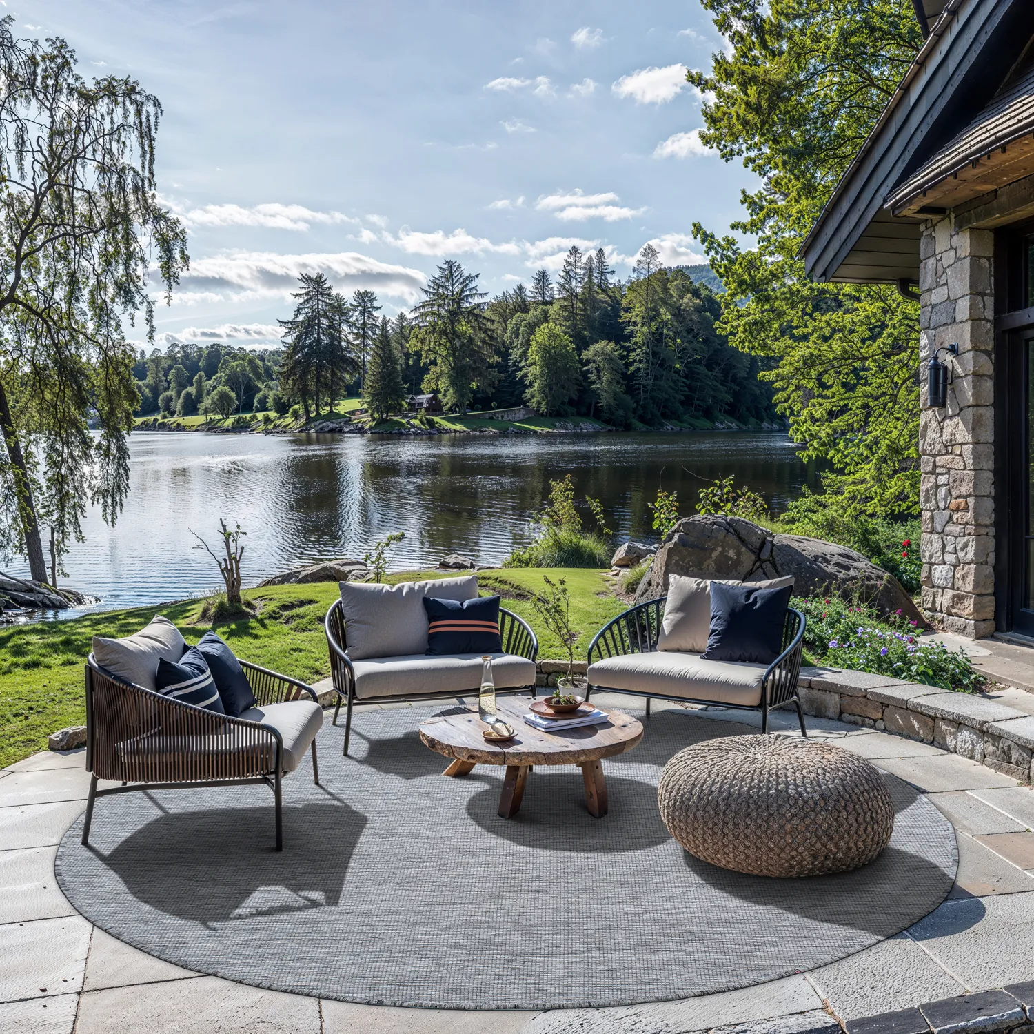 Tapete redondo - Monsanto (cinza)