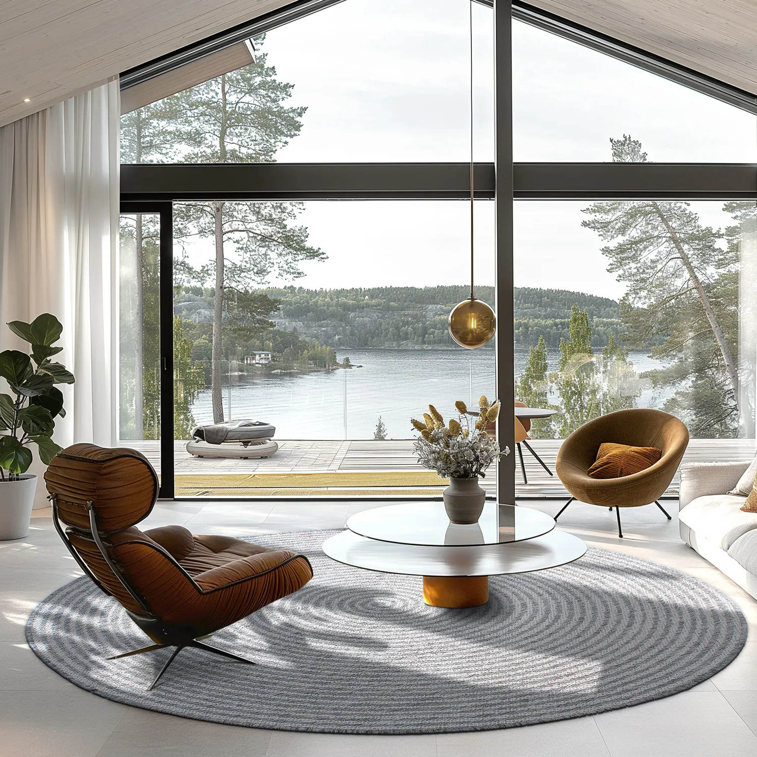 Tapete redondo - Ferragudo (cinza)