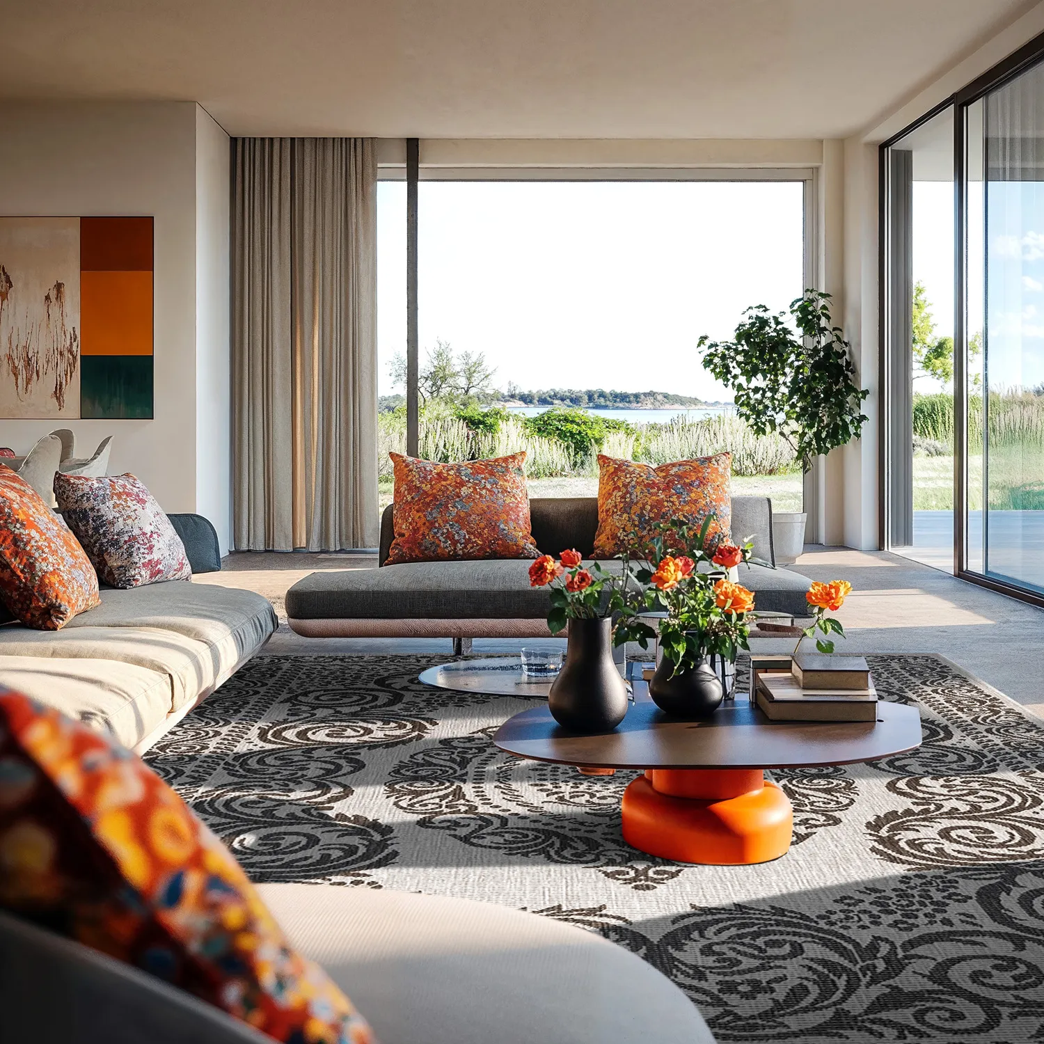 Tapete para interior e exterior - Sylvaine (preto)