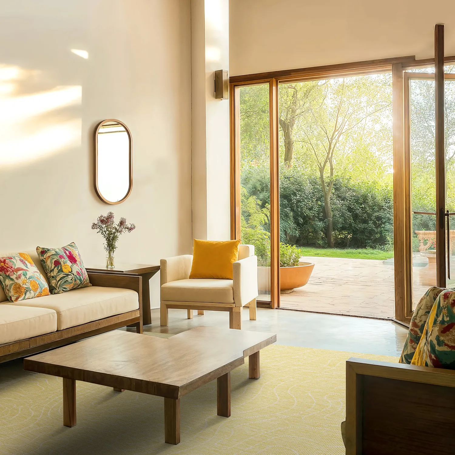 Tapete para interior e exterior - Thurman (amarelo)