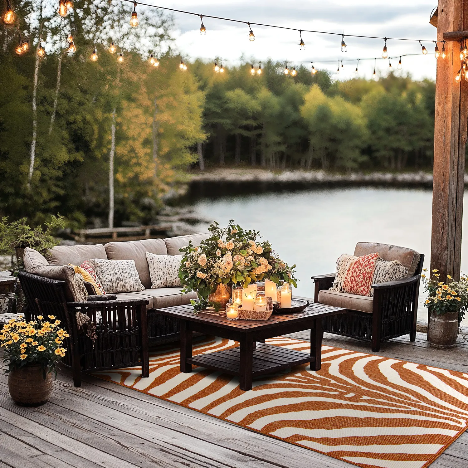 Tapete para interior e exterior - Winona (laranja)