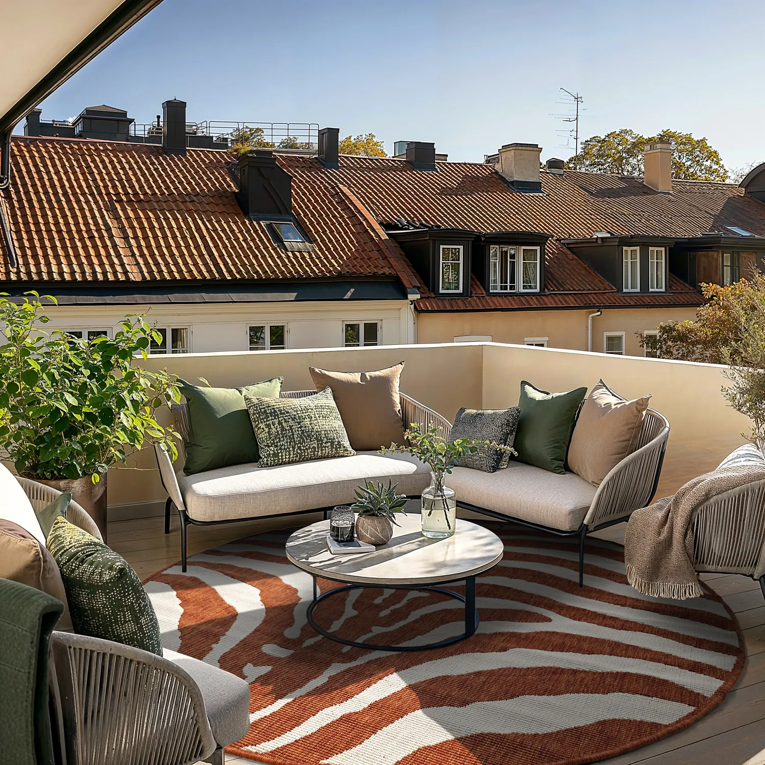 Tapete redondo - Indoor/Outdoor Winona (laranja)