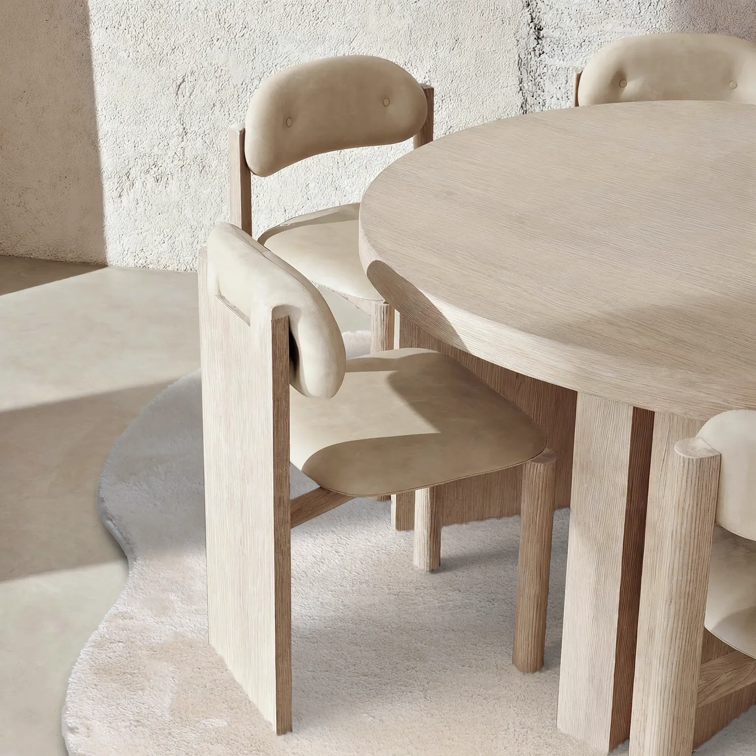 Tapete Redondo Ondulado - Aranga Super Soft Fur (bege)