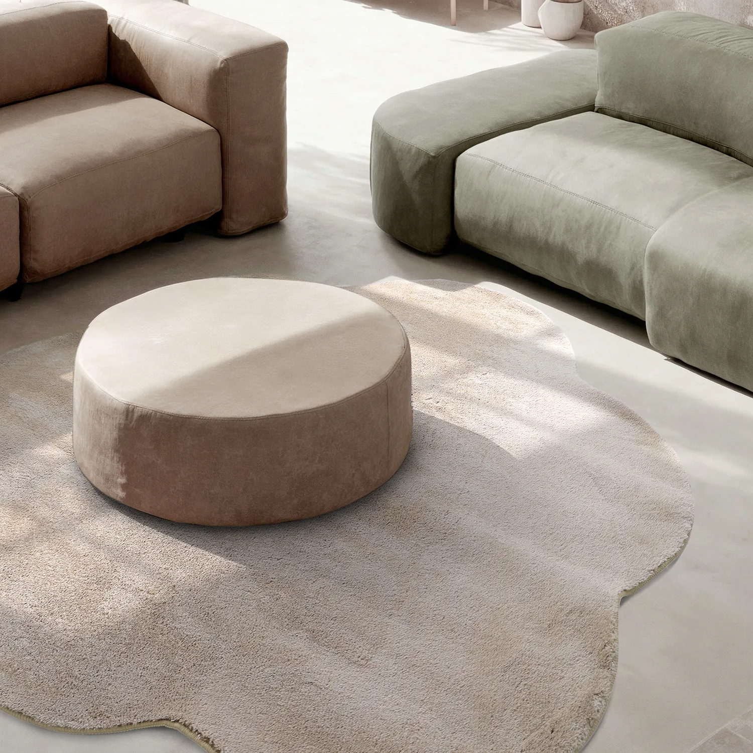 Tapete Redondo Ondulado - Aranga Super Soft Fur (marrom)