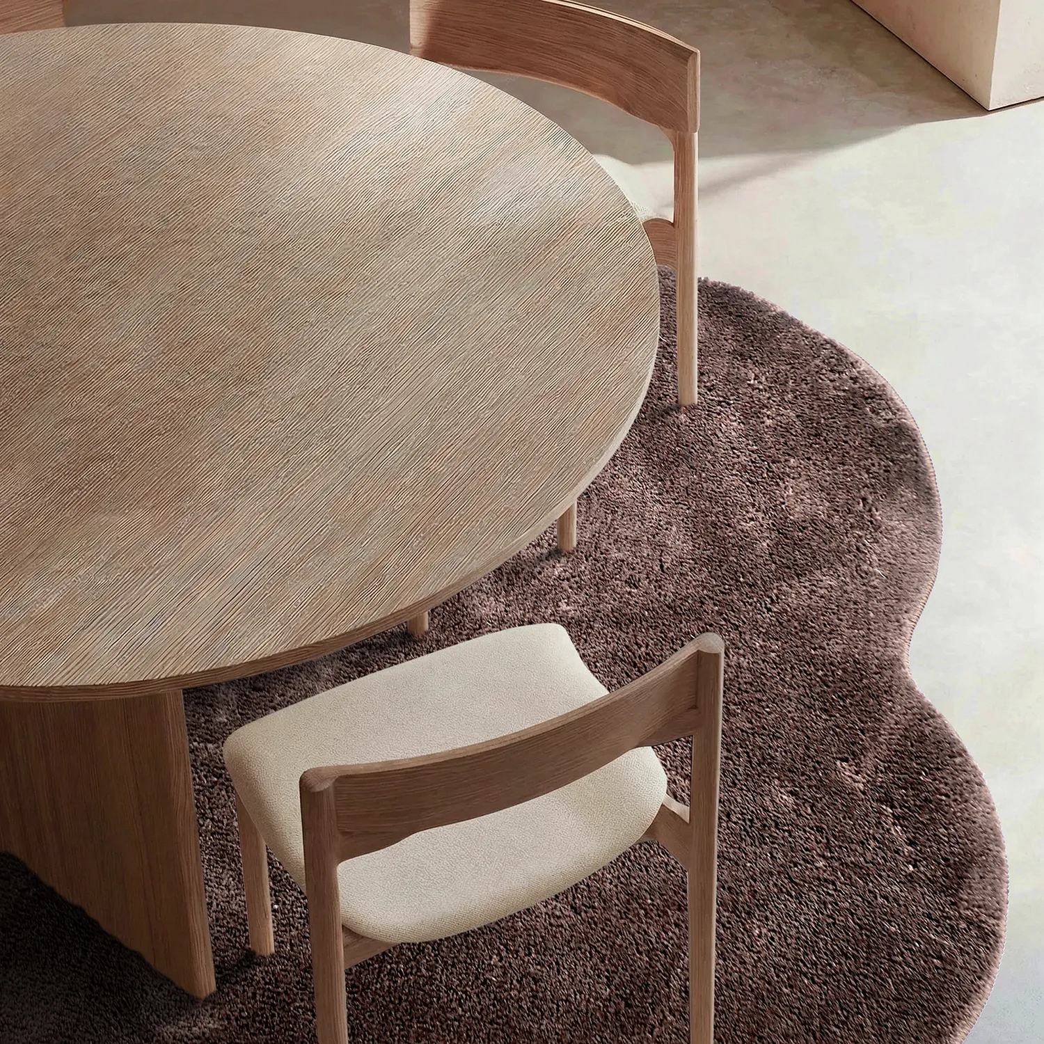 Tapete Redondo Ondulado - Aranga Super Soft Fur (marrom escuro)