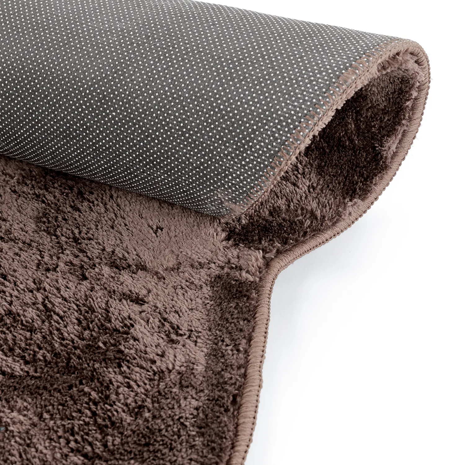 Tapete Redondo Ondulado - Aranga Super Soft Fur (marrom escuro)