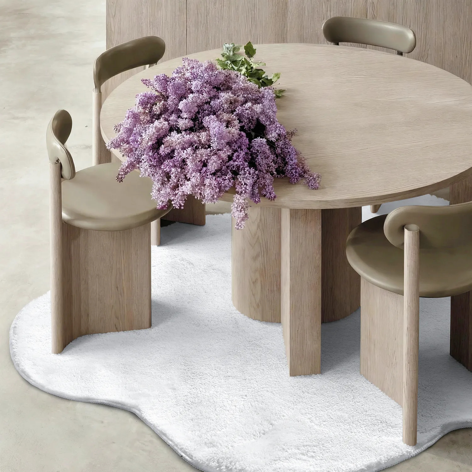 Tapete Redondo Ondulado - Aranga Super Soft Fur (branco)