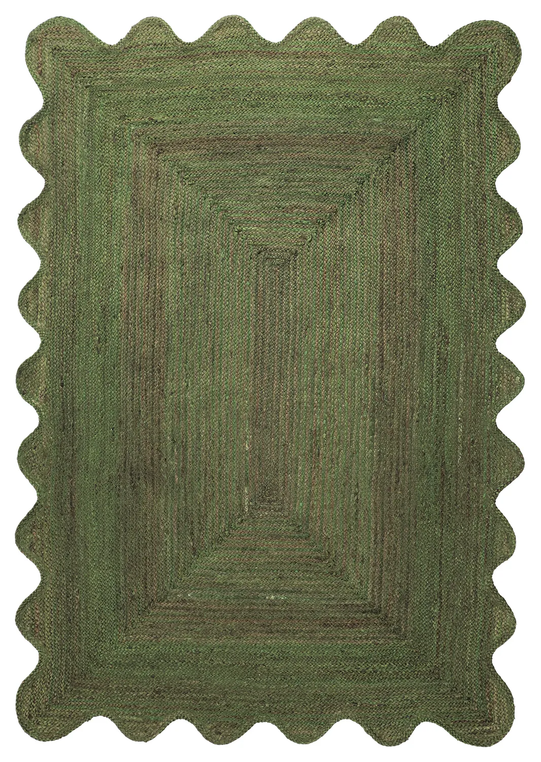 Tapete de juta ondulado - San Francisco (verde militar)