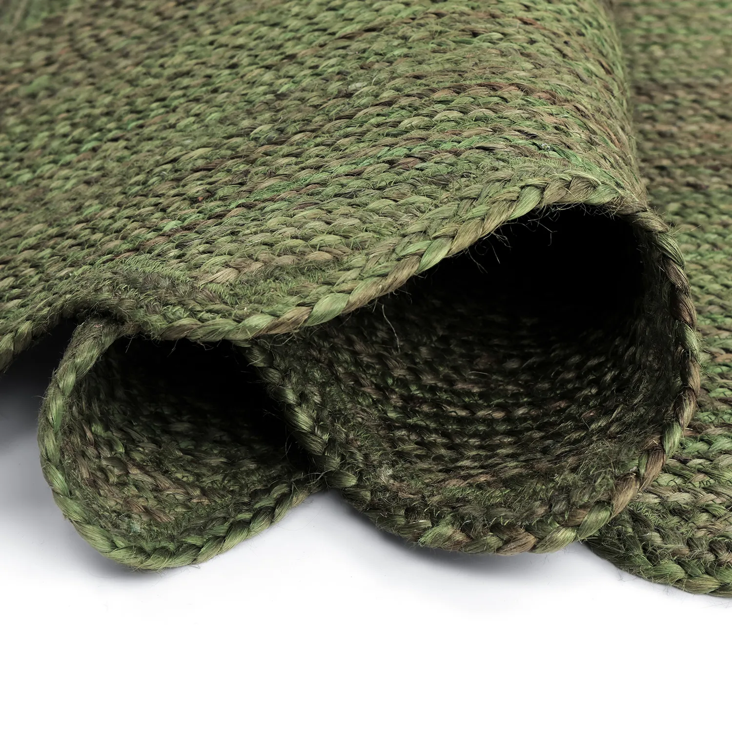Tapete de juta ondulado - San Francisco (verde militar)