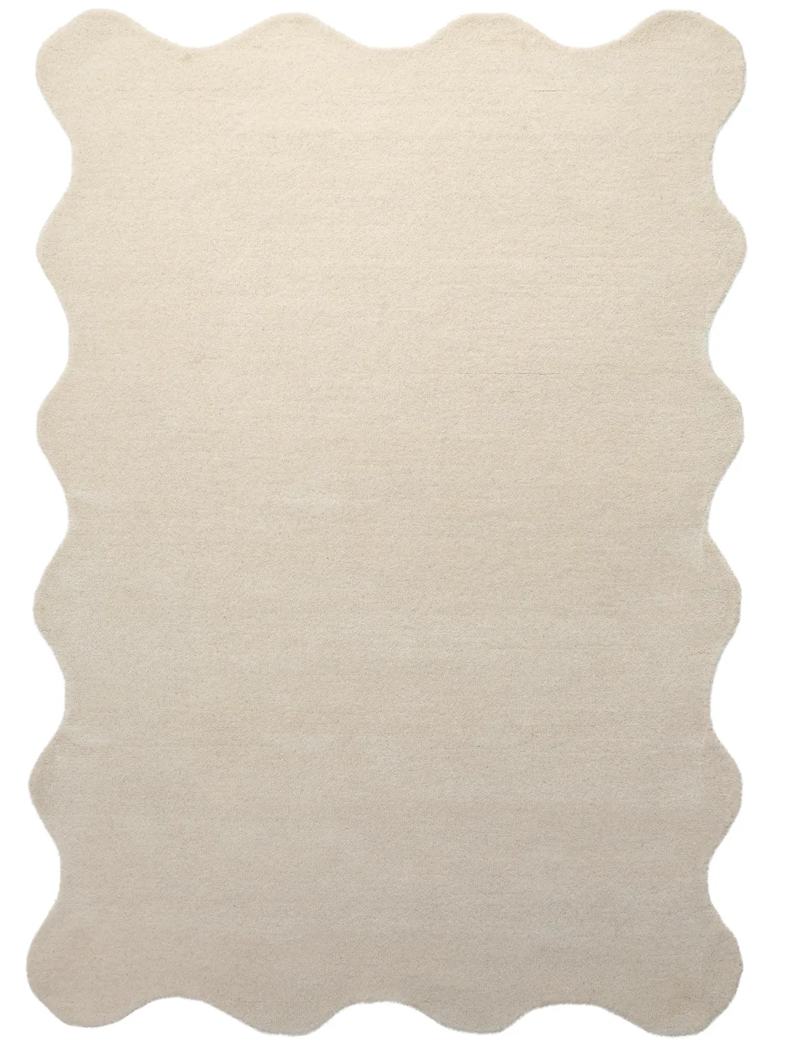Tapete de lã ondulado - Diu Hand Tufted Wool Premium (creme)