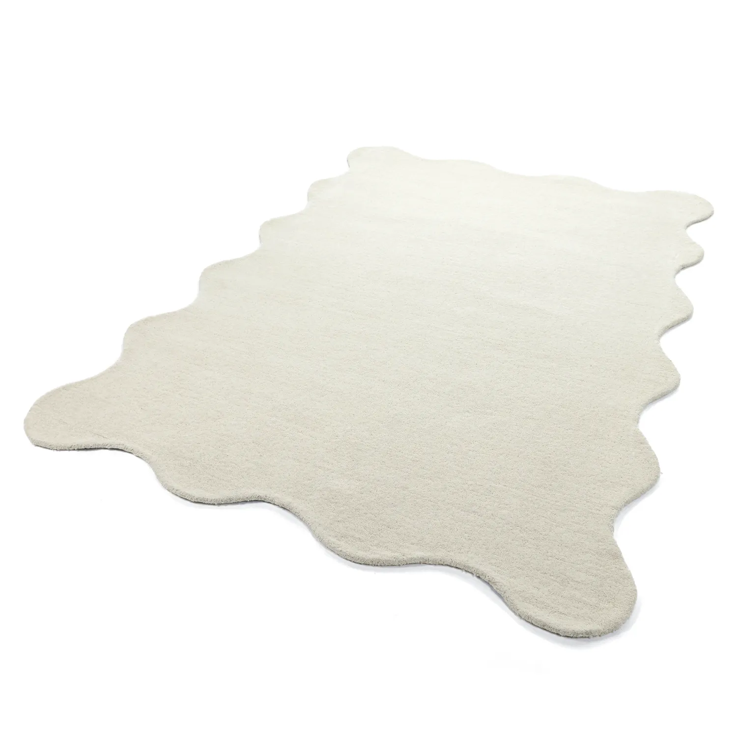 Tapete de lã ondulado - Diu Hand Tufted Wool Premium (branco)