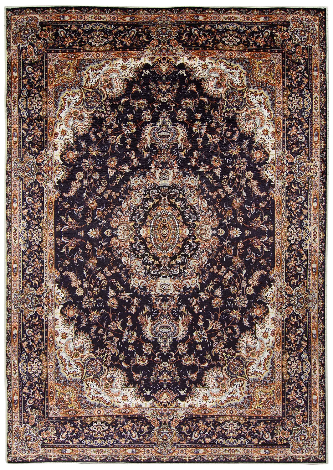 Tapete Wilton - Vakifli (preto/multicolorido)