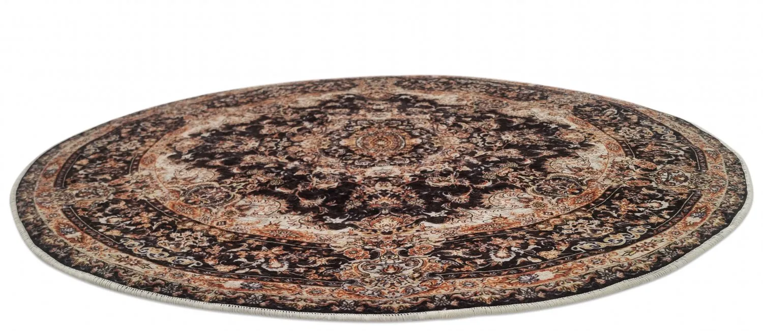 Tapete redondo - Vakifli (preto/multicolorido)