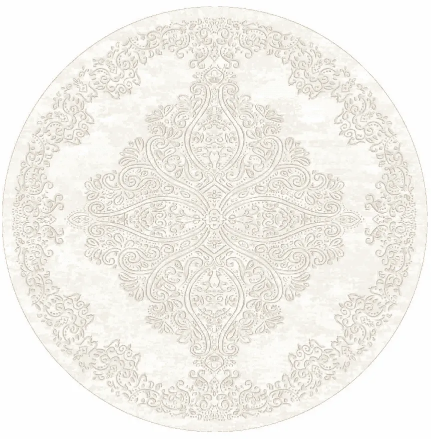 Tapete redondo - Valenza (branco)
