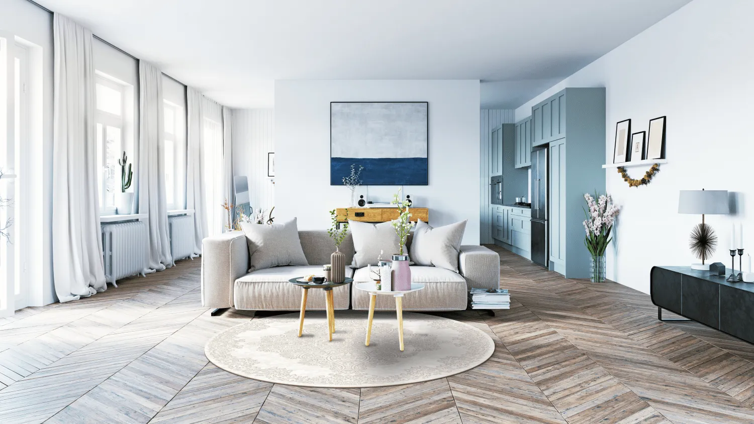 Tapete redondo - Valenza (branco)