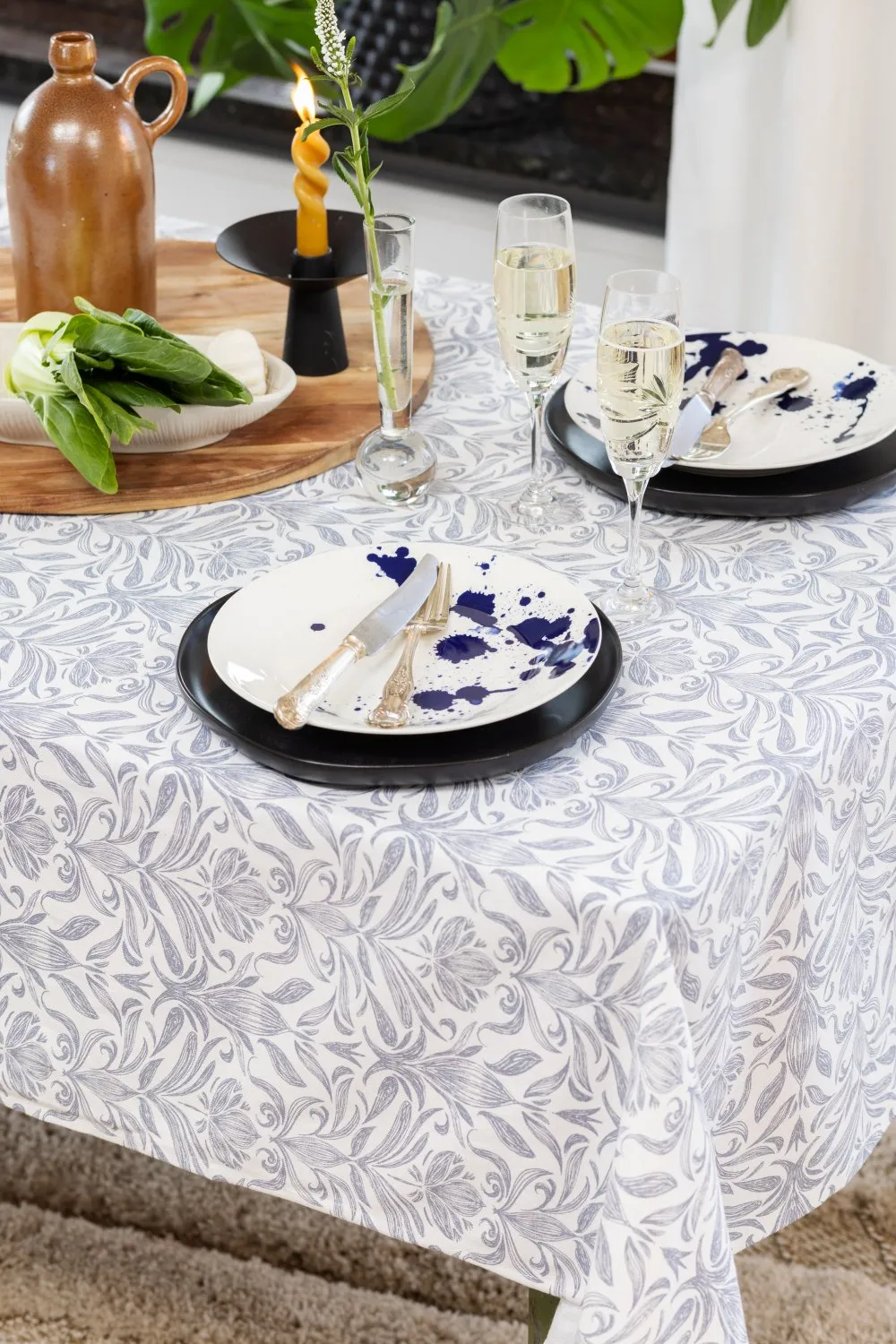 Toalha de mesa de algodão Viola (azul)