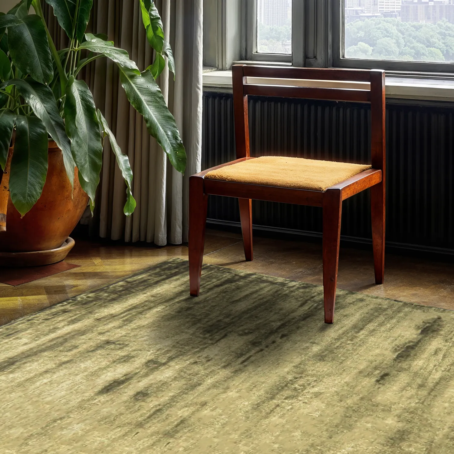 Tapete de viscose - Jodhpur Special Luxury Edition (verde oliva)