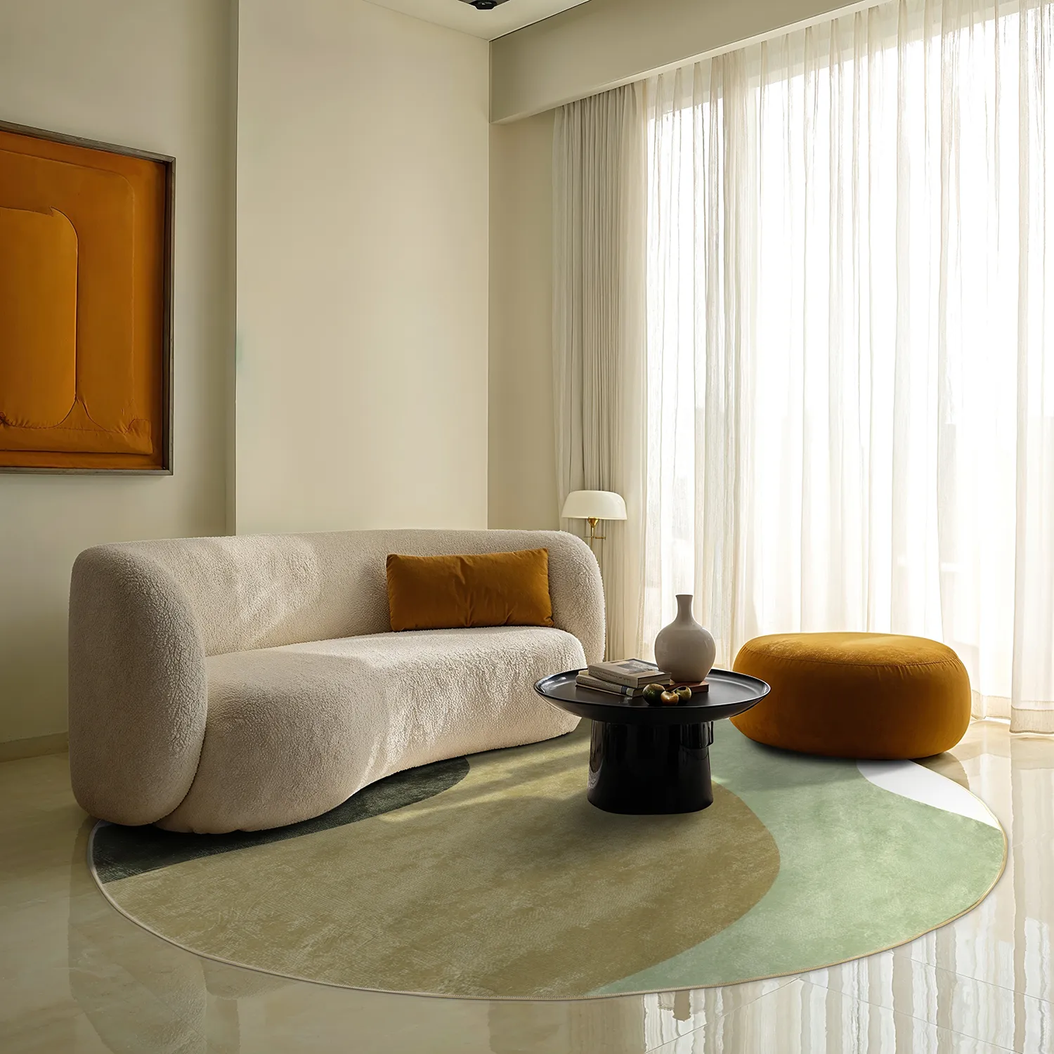 Tapete redondo - Barcelona (marrom)