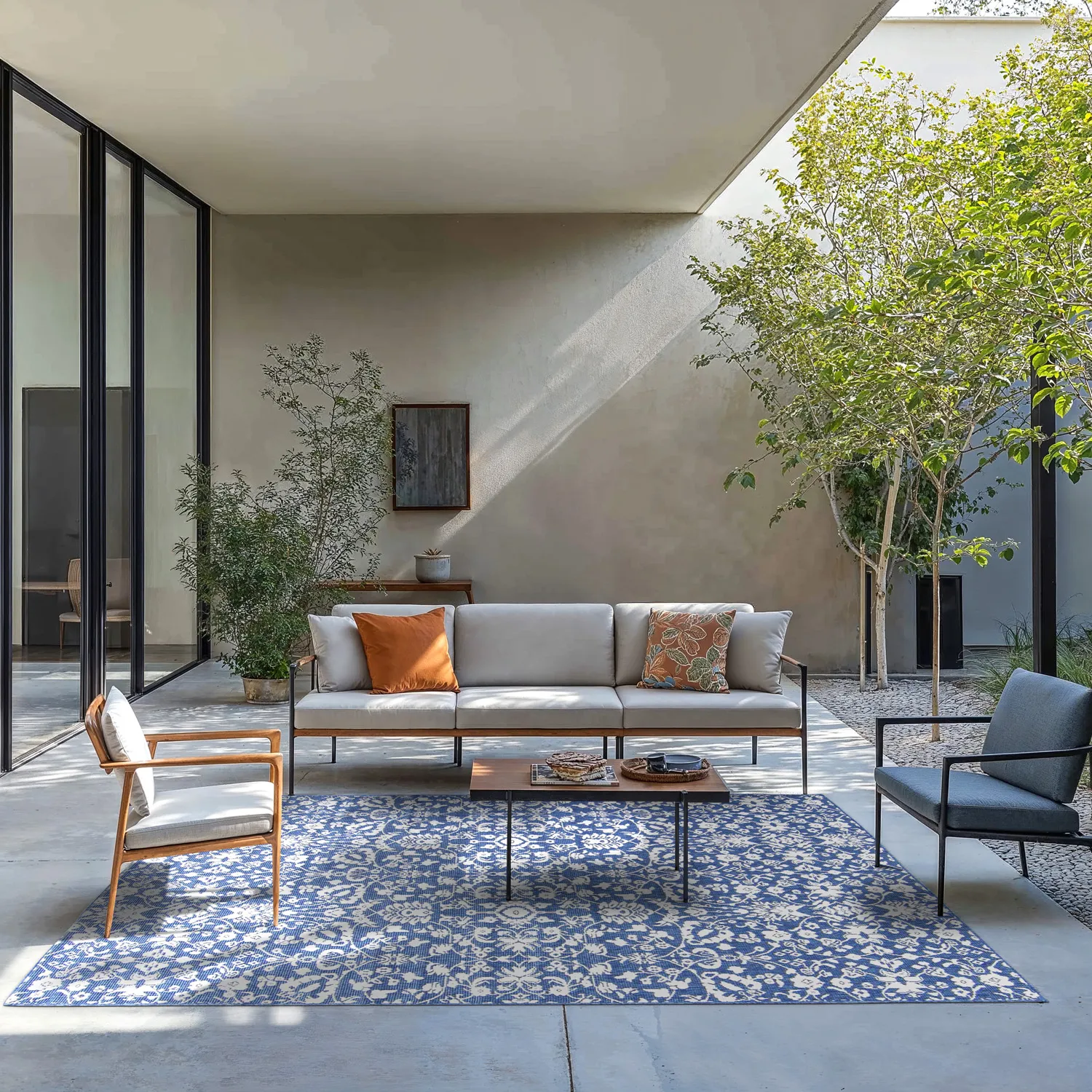 Tapete para interior e exterior - Brussels Ocean (azul)