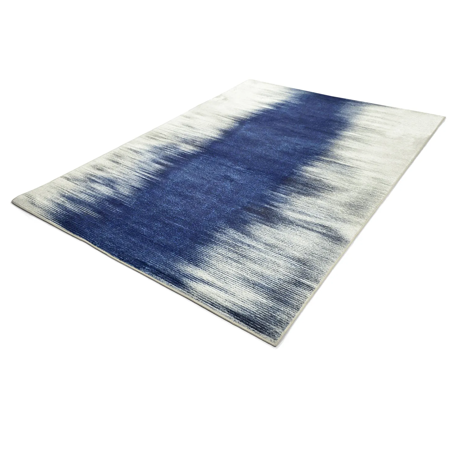 Tapete Wilton - Cara (branco/azul escuro)