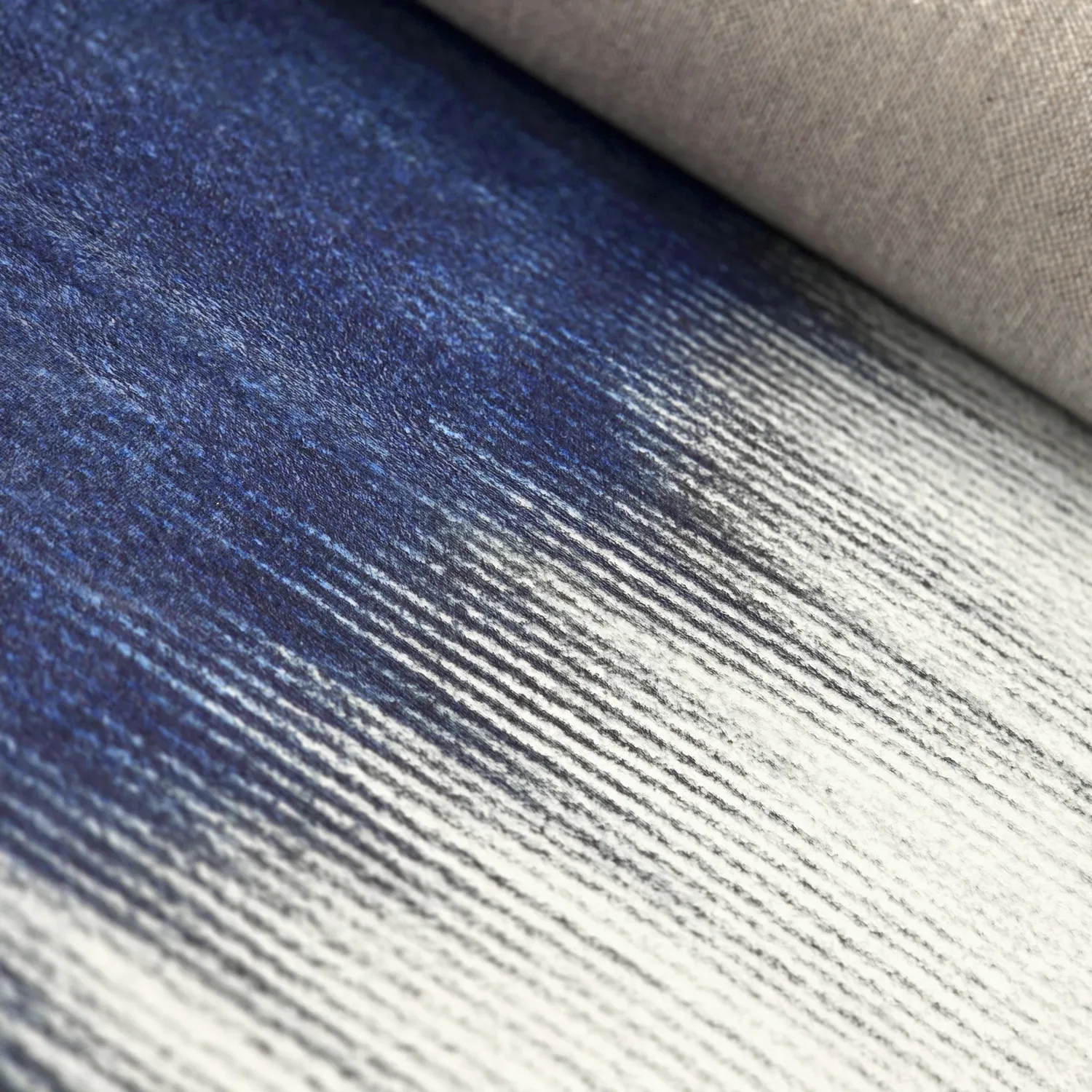 Tapete Wilton - Cara (branco/azul escuro)