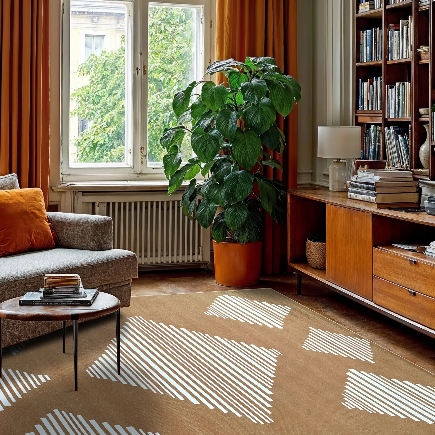 Tapete Wilton - Carmen (marrom/branco)