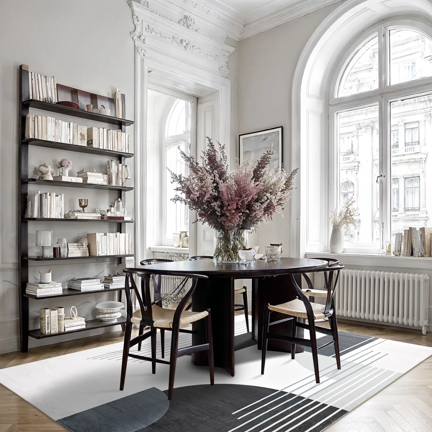 Tapete Wilton - Delft (branco/cinza/preto)