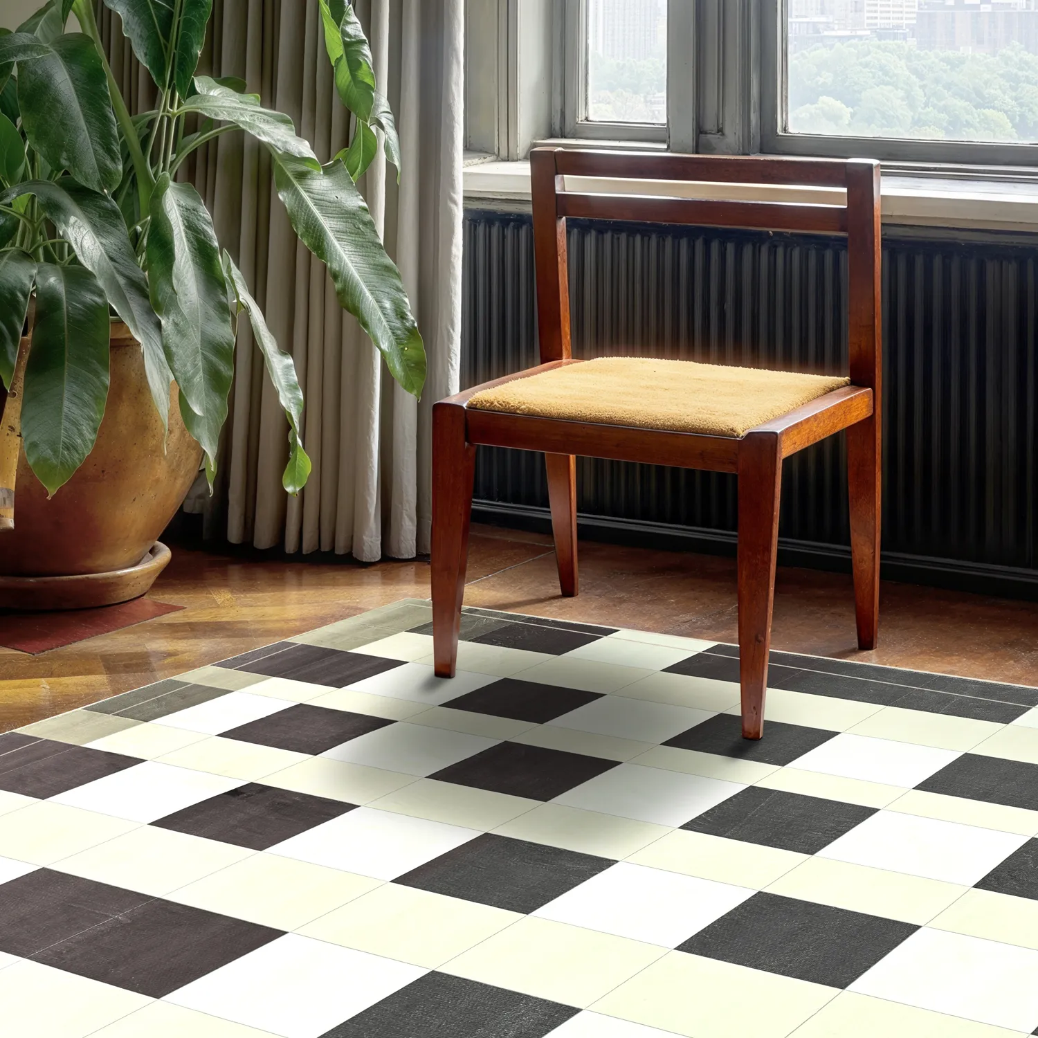 Tapete Wilton - Ferro (marrom/creme)