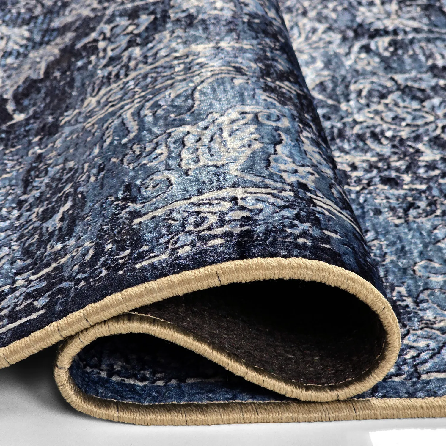 Tapete Wilton - Flowers (azul)