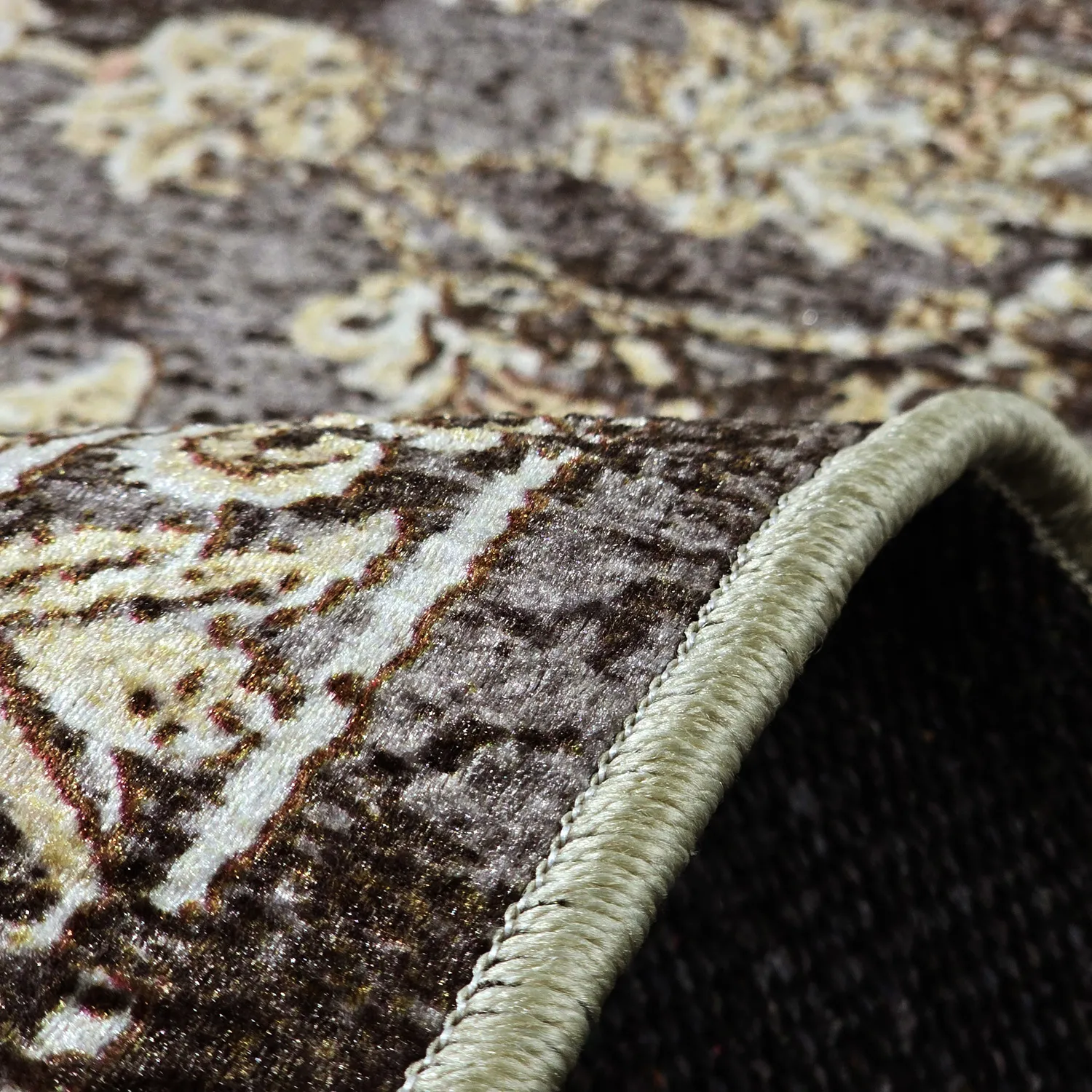 Tapete Wilton - Flowers (marrom)