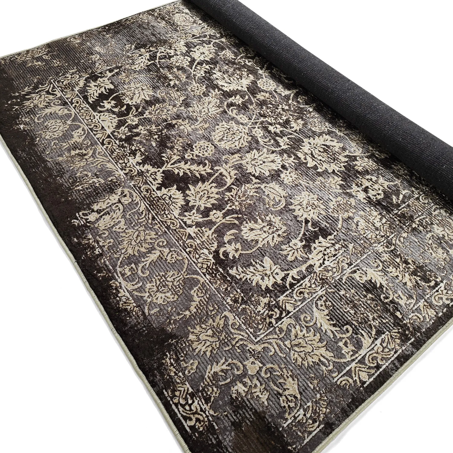 Tapete Wilton - Flowers (marrom)