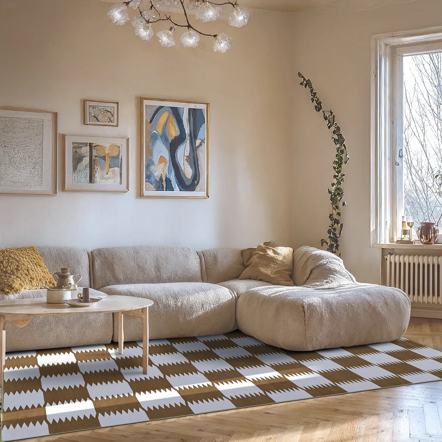 Tapete Wilton - Gobi (marrom/branco)