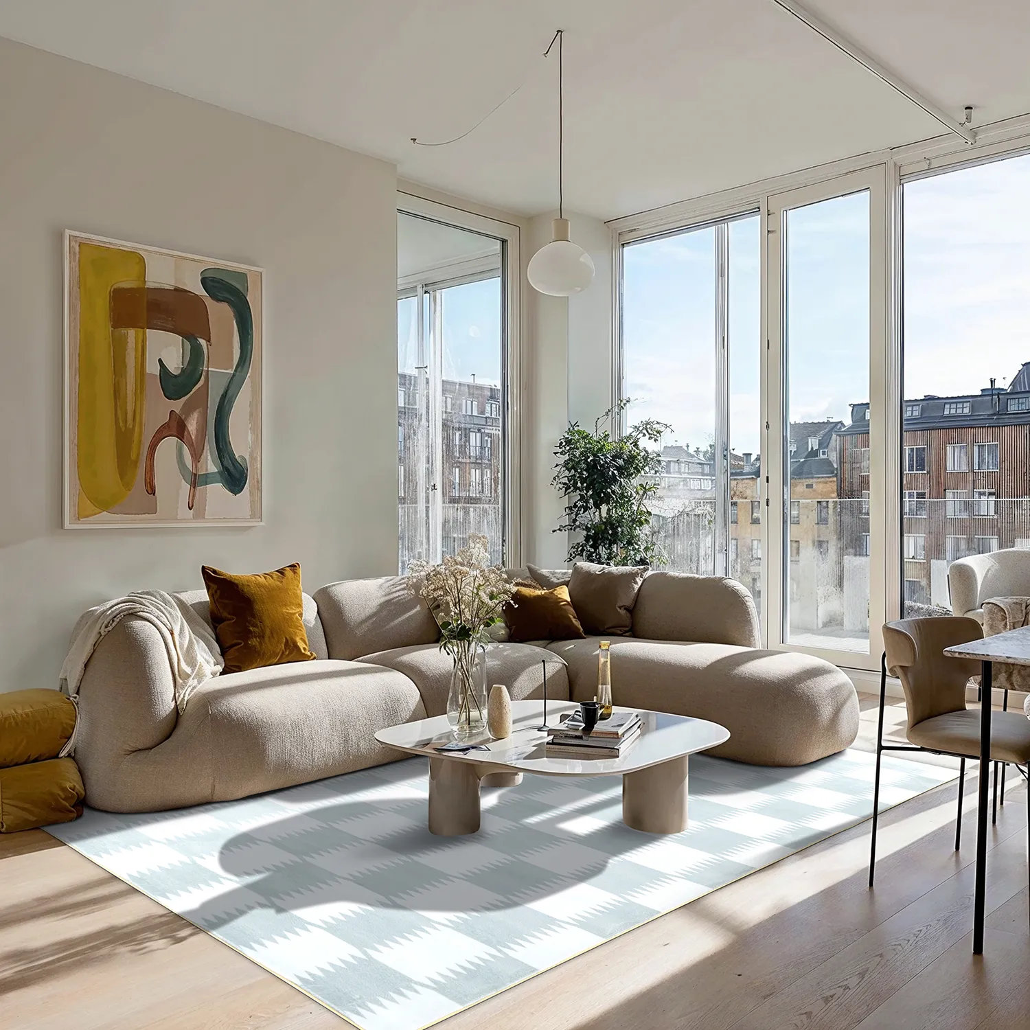 Tapete Wilton - Gobi (cinza/branco)