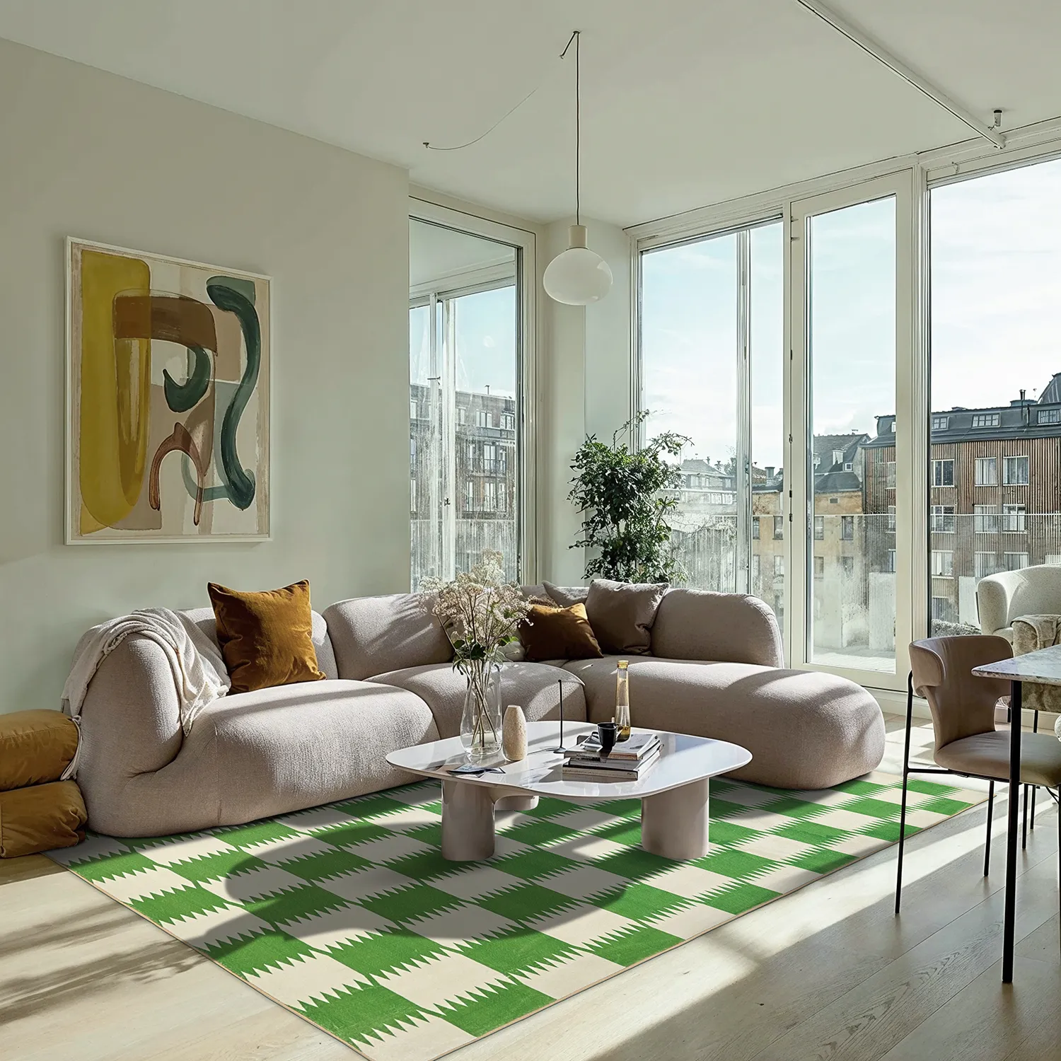 Tapete Wilton - Gobi (verde/branco)