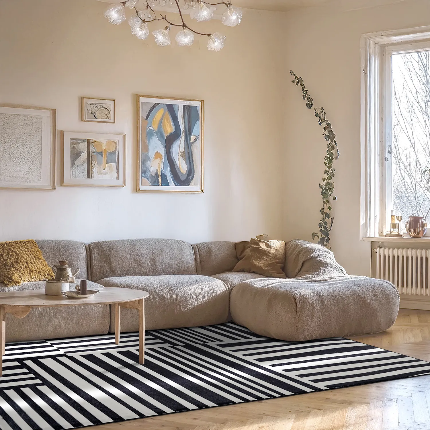 Tapete Wilton - Joma (preto/branco)