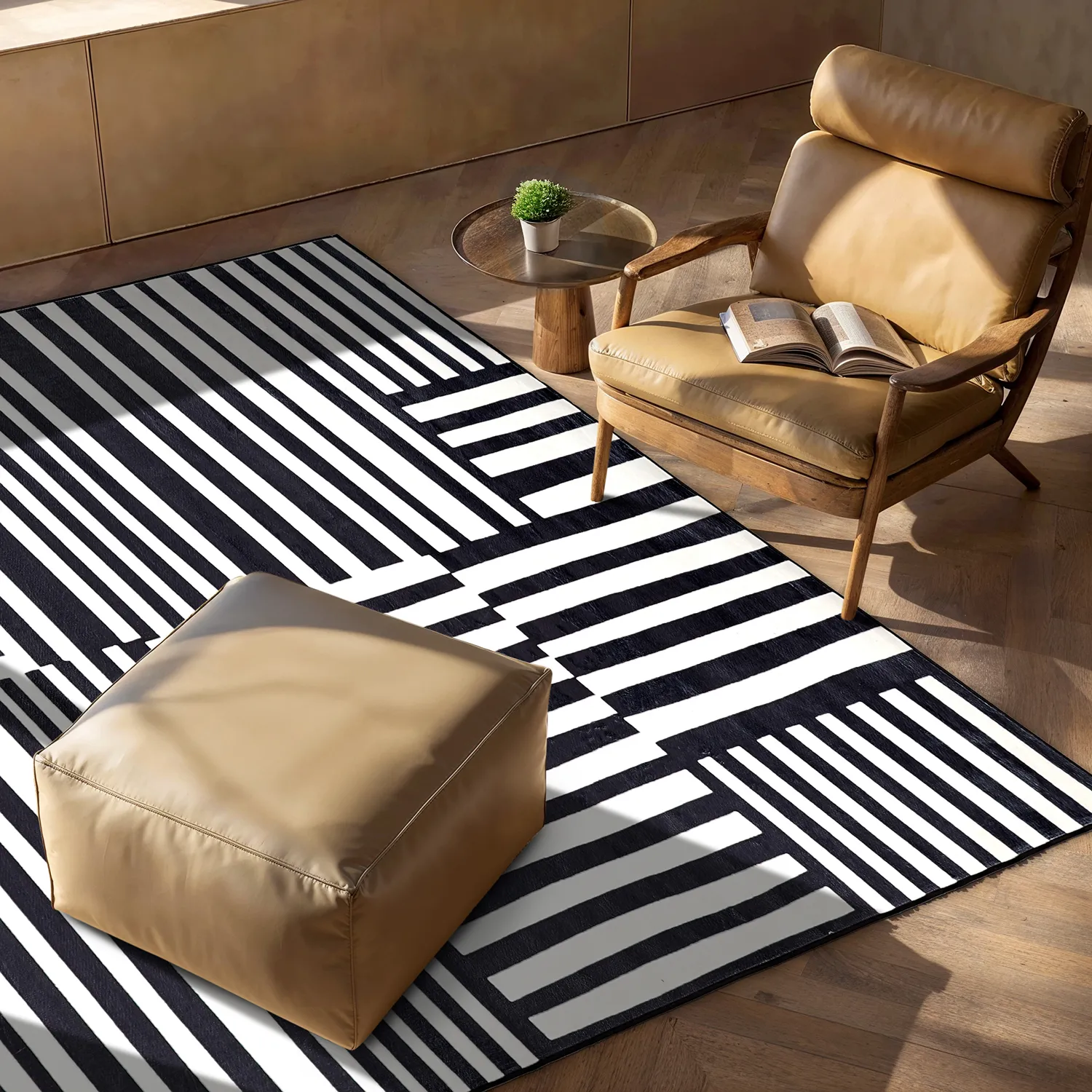 Tapete Wilton - Joma (preto/branco)