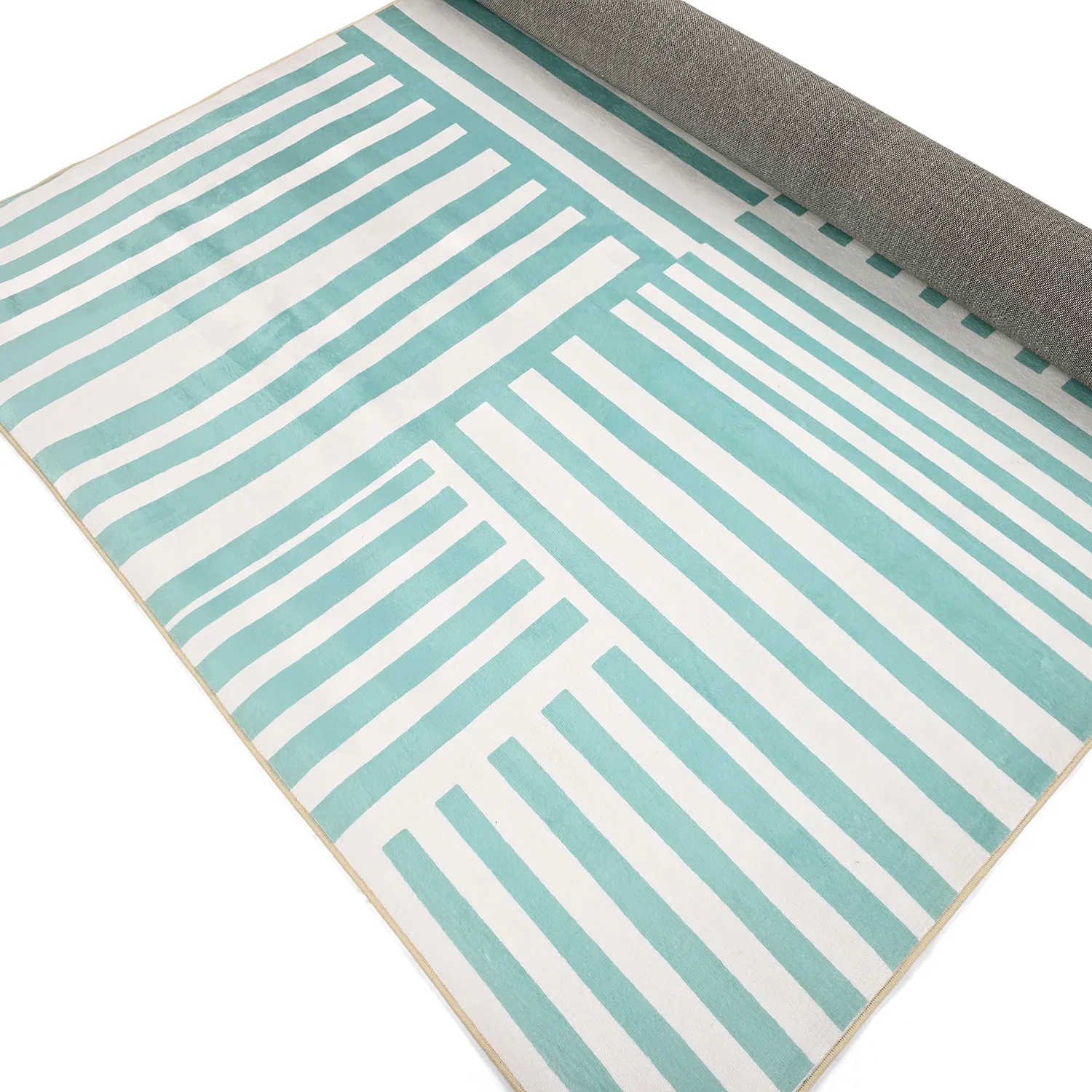 Tapete Wilton - Joma (turquesa/branco)