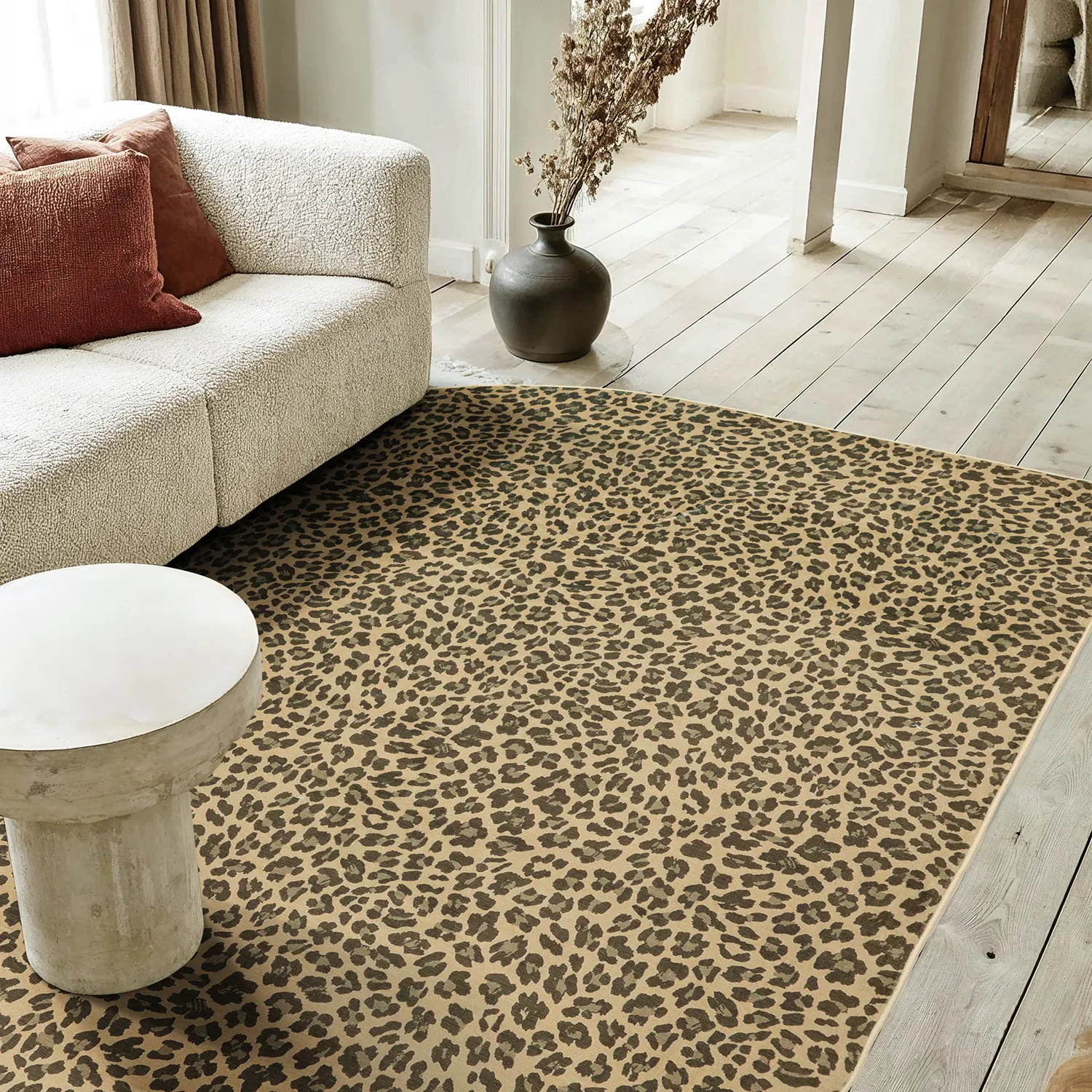 Tapete Wilton semiovalLeopard (marrom)