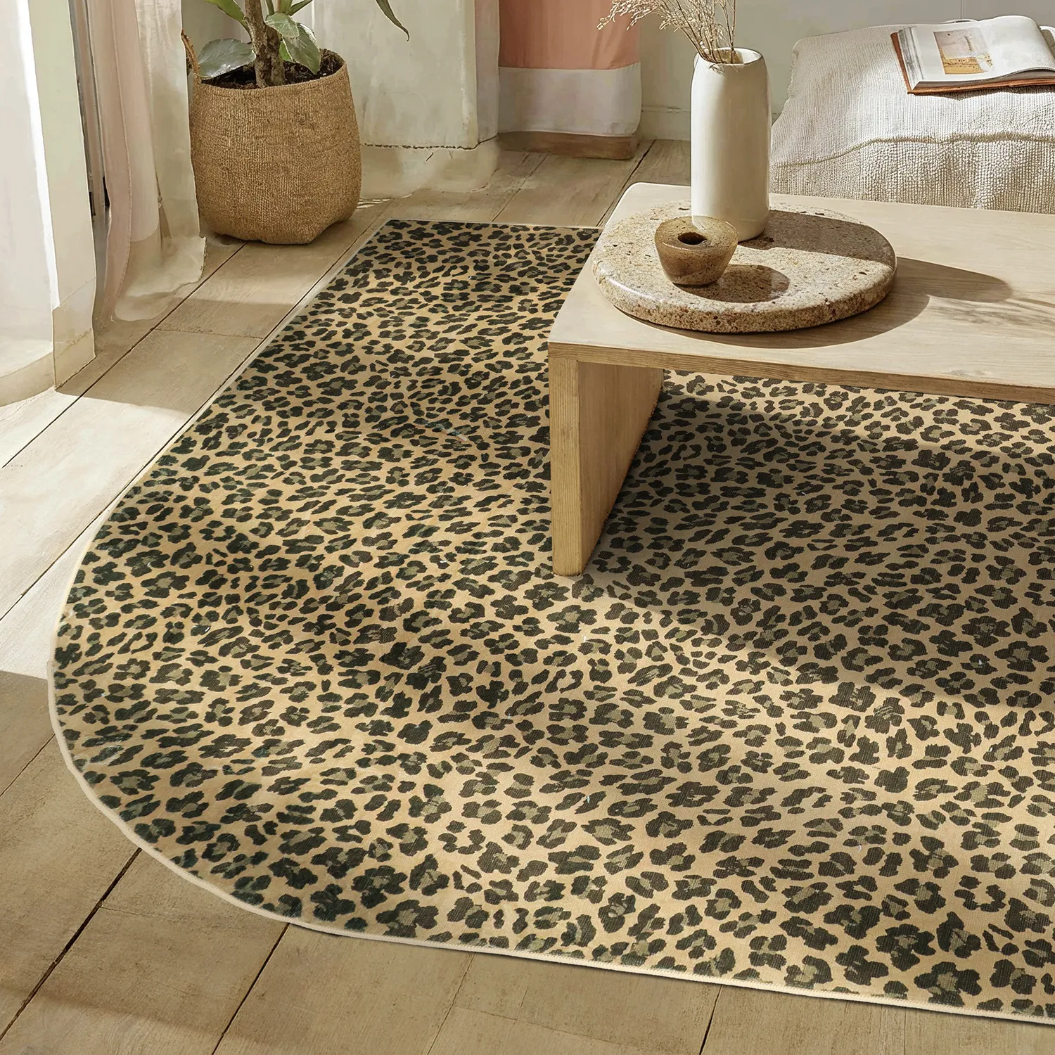 Tapete Wilton semiovalLeopard (marrom)