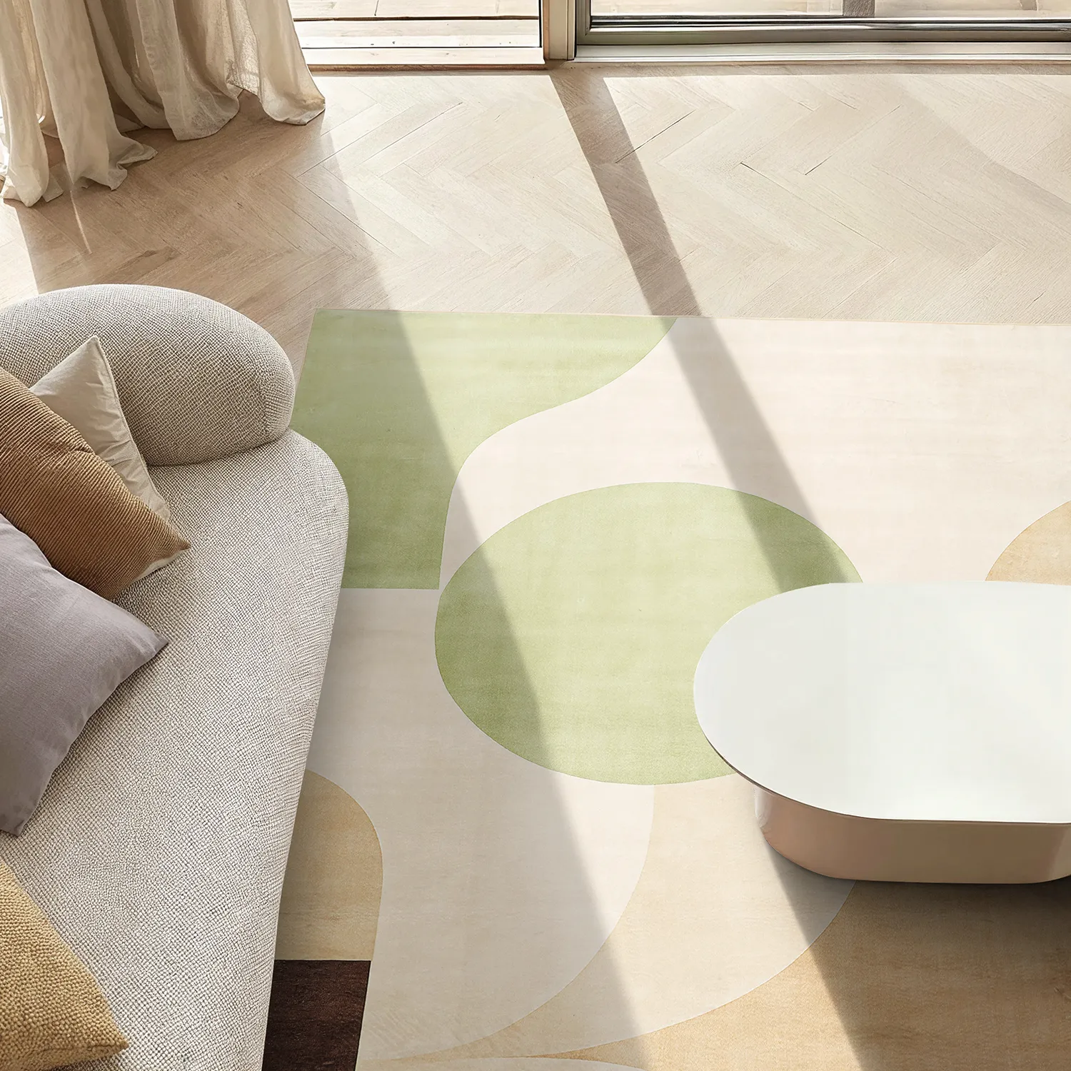 Tapete Wilton - Levin (verde/creme)