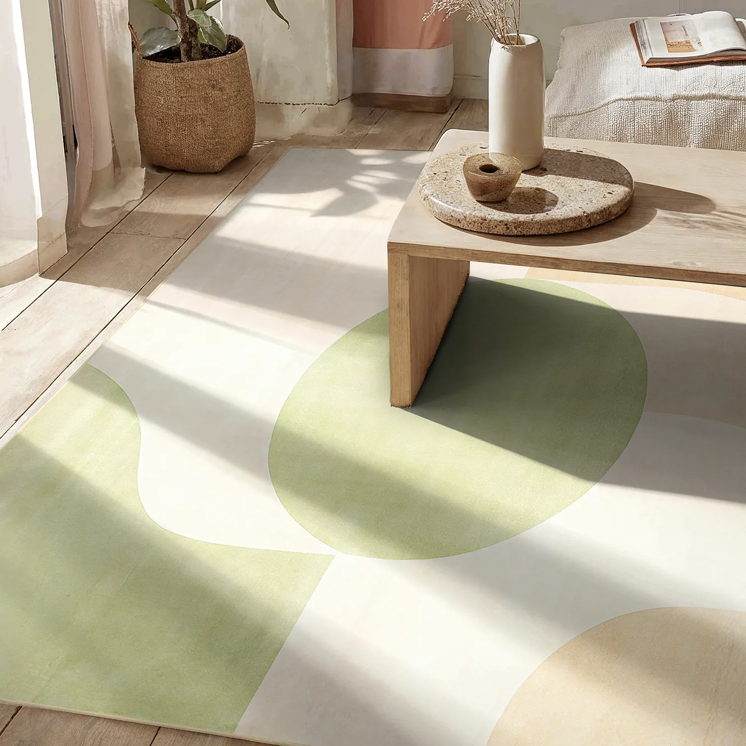 Tapete Wilton - Levin (verde/creme)