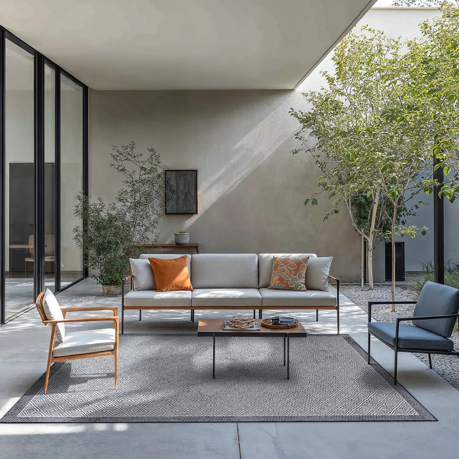 Tapete para interior e exterior - Monsaraz (preto)