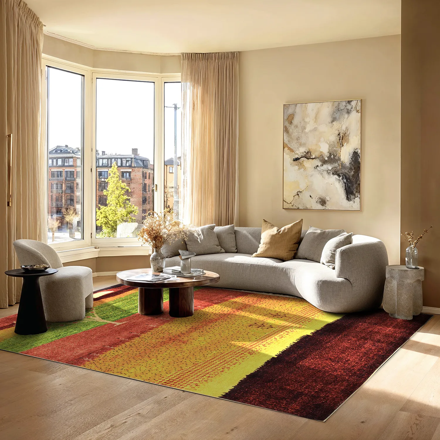 Tapete Wilton - Oia (vermelho/multi)