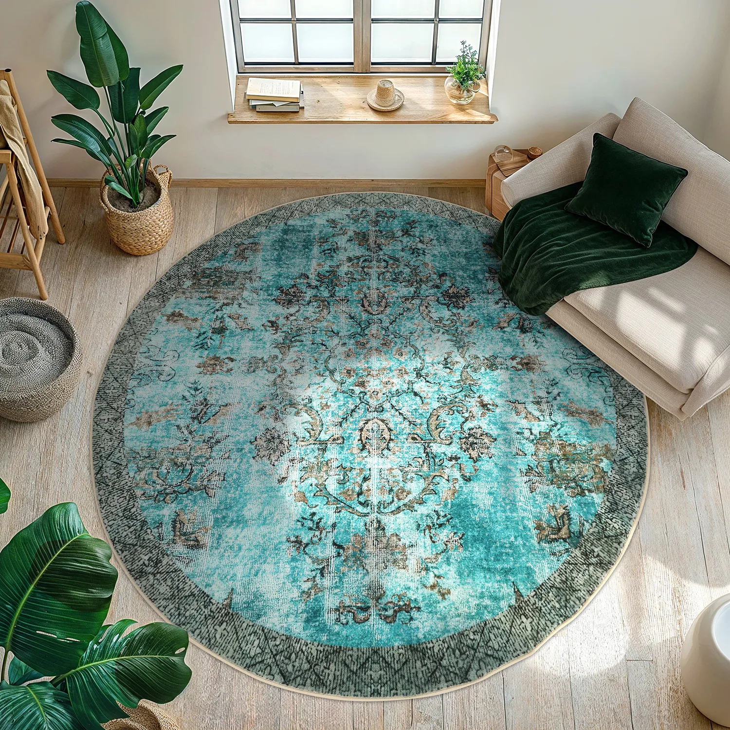 Tapete redondo - Rosalie (azul)