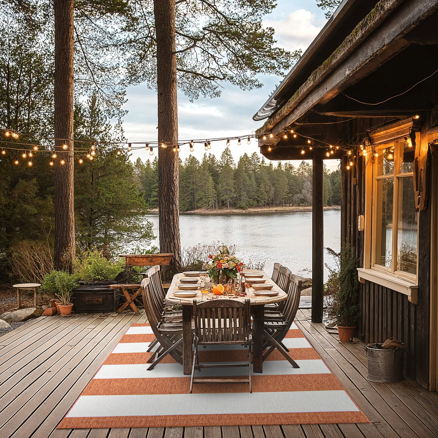 Tapete para interior e exterior - Santana (laranja)