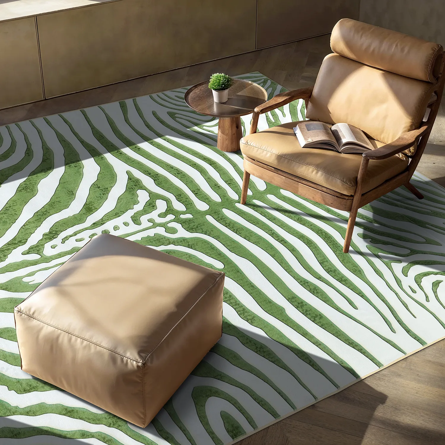 Tapete Wilton - Zebra (verde)