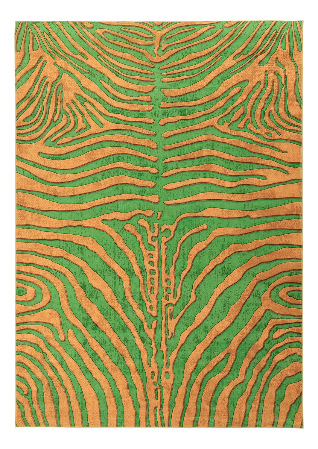 Tapete Wilton - Zebra (verde/laranja)